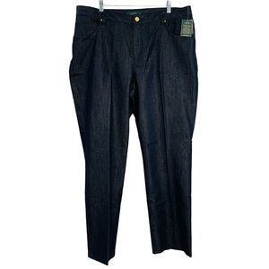 Lauren Ralph Lauren high rise straight leg jeans metallic gold blue New size 16W